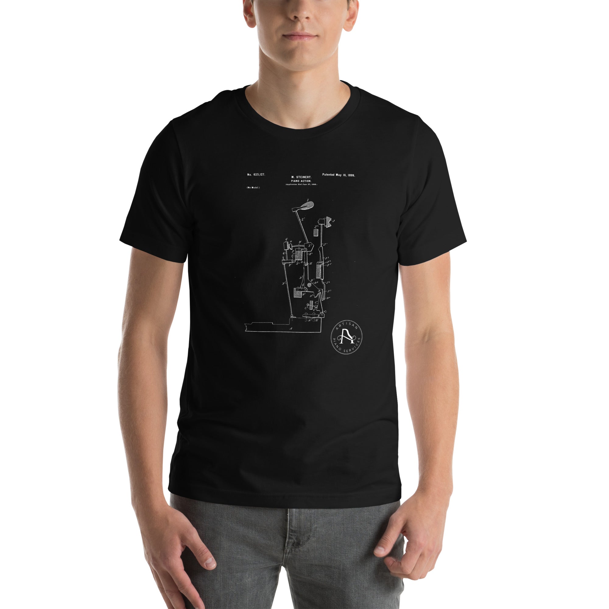 Piano Action Patent T-Shirt - Artisan Piano Services